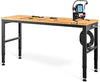 VEVOR Height-adjustable workbench, 135 x 46 x 72-97 cm, clamping table, 900 kg weight capacity work table, brown folding tool bench made of cold-rolled steel, multifunctional work table for warehouse