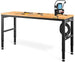 VEVOR Height-adjustable workbench, 135 x 46 x 72-97 cm, clamping table, 900 kg weight capacity work table, brown folding tool bench made of cold-rolled steel, multifunctional work table for warehouse