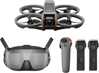 DJI Avata 2 Fly Smart Combo (Three Batteries), FPV Drone with Camera 4K, Immersive Experience, One-Push Acrobatics, Integrated Propeller Protection, 155 FOV, Camera Drone with Goggles N3 and RC