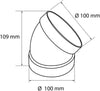 Curva a 45 ° per tubo aerazione canalizzata sezione Tonda in ABS