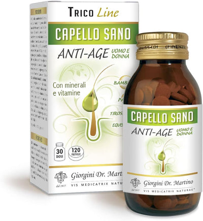Dr Giorgini CAPELLO SANO ANTI-AGE pastiglie - 72 g (con rame, per la normale pigmentazione dei capelli e zinco + biotina che contribuiscono alla loro salute)