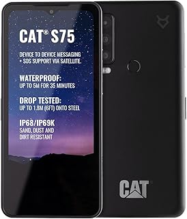 Cat S75 Robust 5G Smartphone with Satellite Connection (IP68 & IP69K, MIL SPEC 810H, Super Bright 6.58 Inch FHD+ 120Hz Display, 2GHz Octa Core Processor, 5000mAh Battery, 6GB/128GB, Android 12) -