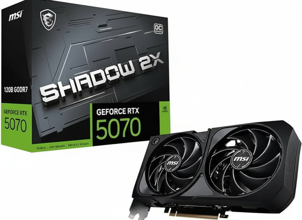 MSI GeForce RTX 5070 12G Shadow 2X OC - 12GB GDDR7 (28Gbps/192-bit), PCIe 5, Boost: 2542 MHz, HDMI 2.1b, DisplayPort 2.1b