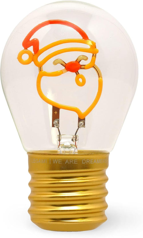 Legami Lampada da Tavolo a forma di Lampadina, For Indoor Use Only, Ricaricabile con Cavo USB, Senza Fili, Tema Santa Claus