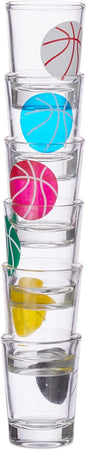 Gioco da tavola "Drink Basket" con 6 bicchieri in vetro scatola regalo