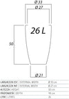 Vaso Cromia Prisma rotondo decorazione in resina Made in Italy da h 50 cm