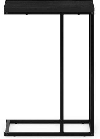 Tavolino laterale da divano in metallo con piano in legno h 58 cm