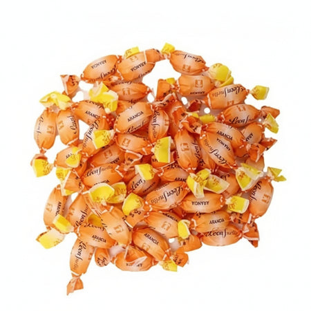 Leonsnella - Caramelle Senza Zucchero al ARANCIO - Confezione da 500 gr - Senza Coloranti e Senza Glutine - Dolcificate con isomalt, malititolo - Pastiglie Leone