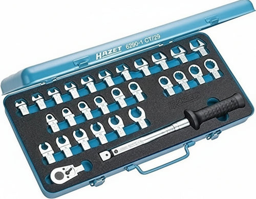 Hazet 6290-1CT/29 Chiavi dinamometriche con assortimento di Teste Ass. A 2843/5 con 29 Utensili, Multicolore