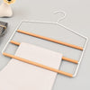 Grucce porta pantaloni 2 scomparti in metallo Bianco e legno 37 cm