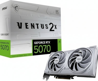 MSI GeForce RTX 5070 12G Ventus 2X OC White - 12GB GDDR7 (28Gbps/192-bit), PCIe 5, Boost: 2542 MHz, HDMI 2.1b, DisplayPort 2.1b