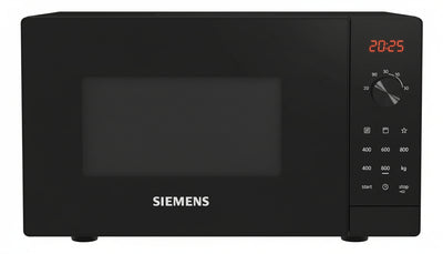 Siemens FE023LMB2 iQ300 - Forno a microonde, 44 x 26 cm, 800 Watt, piatto girevole da 27 cm, battuta porta sinistra, cookControl8, programma automatico, funzione grill, colore: Nero