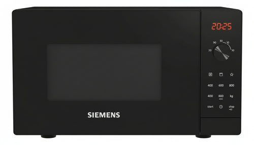 Siemens FE023LMB2 iQ300 - Forno a microonde, 44 x 26 cm, 800 Watt, piatto girevole da 27 cm, battuta porta sinistra, cookControl8, programma automatico, funzione grill, colore: Nero