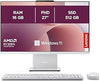 Lenovo IdeaCentre Desktop PC All-in-One 27 Inch FHD AMD Ryzen 5 7535HS 512GB SSD RAM 16GB Charging Station for Smartphone Wireless Speakers WiFi 6 Windows 11 H Wireless Keyboard + Mouse
