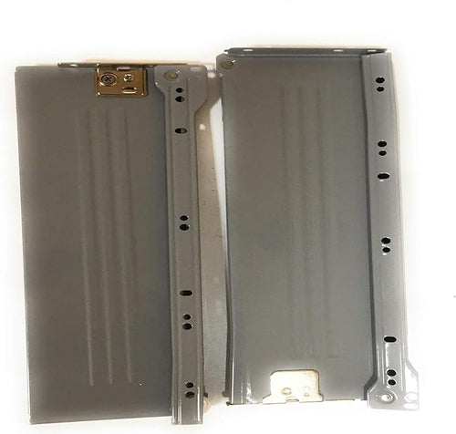 Guida per cassettiera, Guide per cassetti, coppia di Guide scorrevoli per Guida Binari cassetti, in metallo verniciato argento H 12 cm misura 35 cm, venduto a coppia.