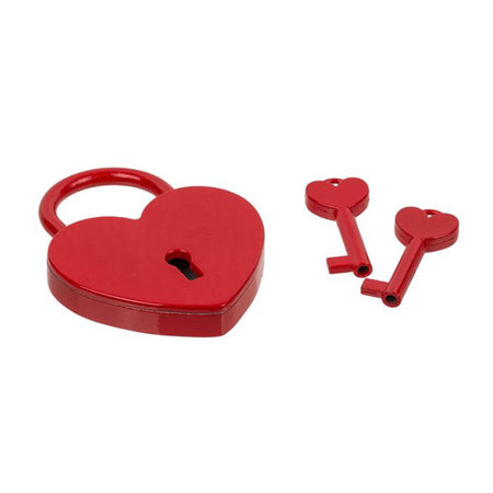 Lucchetto cuore rosso dell’amore in metallo con due chiavi