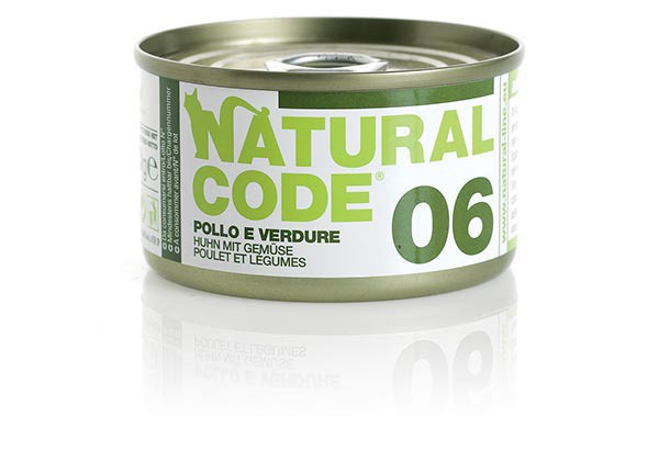 Natural Code Scatoletta 06 gusto Pollo e Verdure per Gatti Adulti 85gr