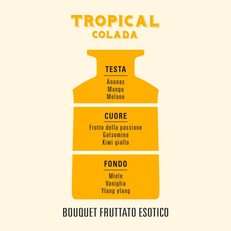 Helan Tropical Colada - Profumatore per Ambienti, Profumo Ambiente con Bastoncini per Diffusori con Kiwi, Miele, Melone e Vaniglia, Idee Regalo Deodorante e Profumatori Ambiente 100 ml - Made in Italy - Naturopatica shop & therapy