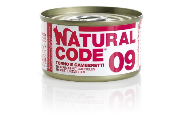 Natural Code Scatoletta 09 gusto Tonno e Gamberetti per Gatti Adulti 85gr