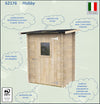 Casetta in legno con porta finestrata deposito da giardino monofalda Made in Italy