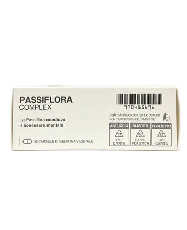 Passiflora complex 45 caps con lavanda, biancospino, tiglio coadiuva il benessere mentale, ansia da stress