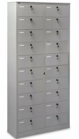 Armadio verniciato a 20 vani con apertura singola cm. 90x35x200h