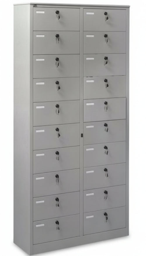 Armadio verniciato a 20 vani con apertura singola cm. 90x35x200h