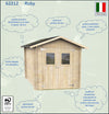 Casetta in legno con doppia porta e finestra deposito da giardino per attrezzi Made in Italy 198 x 198 x h 215 cm