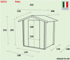 Casetta in legno con doppia porta e finestra deposito da giardino per attrezzi Made in Italy 198 x 198 x h 215 cm