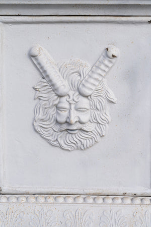 Biscottini Vaso Calice con Base Biscottini in Ghisa Anticata 140x140x370 Giardino Esterno