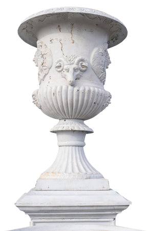 Biscottini Vaso Calice con Base Biscottini in Ghisa Anticata 140x140x370 Giardino Esterno