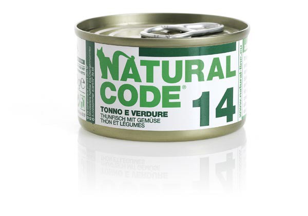 Natural Code Scatoletta 14 gusto Tonno e Verdure per Gatti Adulti 85gr