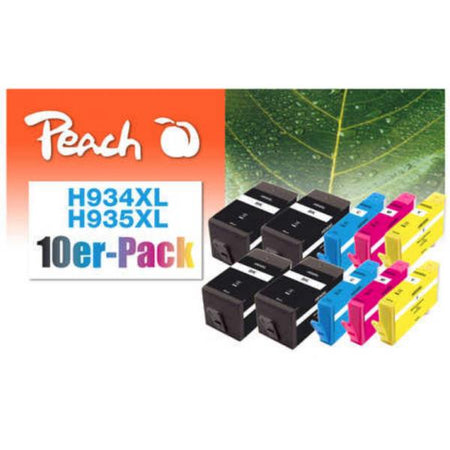 Peach PI300-688 cartuccia d'inchiostro 10 pz Compatibile Resa elevata [XL] Nero, Ciano, Magenta, Giallo (Peach PI300-688 bl?kpatron 10 stk Komp)