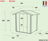 Casetta in legno con porta deposito da giardino per attrezzi Made in Italy 146 x 130 x h 185 cm