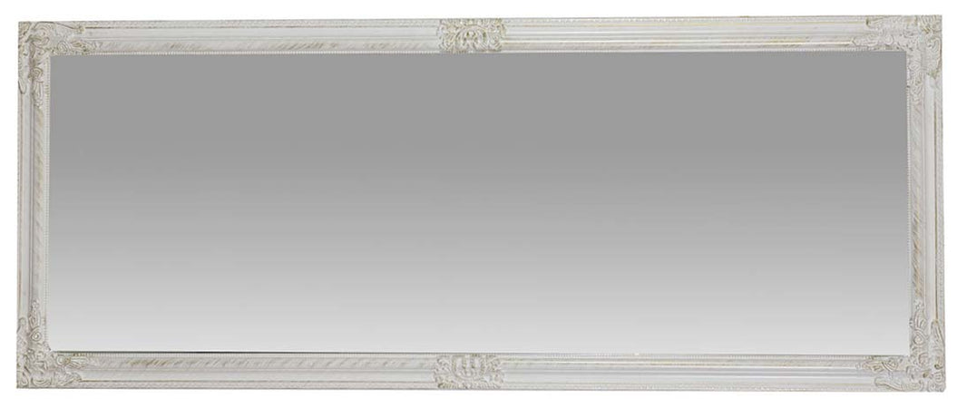 Biscottini Specchiera da parete e appendere verticale/orizzontale fin. bianco anticato con rifiniture in oro