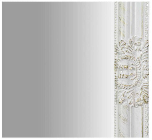 Biscottini Specchiera da parete e appendere verticale/orizzontale fin. bianco anticato con rifiniture in oro