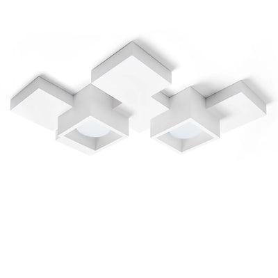 Plafoniera SF-SIDE T292 GX53 20W LED gesso bianco verniciabile lampada soffitto quadrati interno