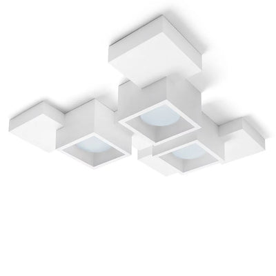 Plafoniera SF-SIDE T293 GX53 30W LED gesso bianco verniciabile lampada soffitto quadrata interno