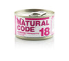 Natural Code Scatoletta 18 Tonnetto e Prosciutto per Gatti Adulti 85gr