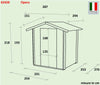 Casetta in legno con doppia porta finestrata deposito da giardino Made in Italy