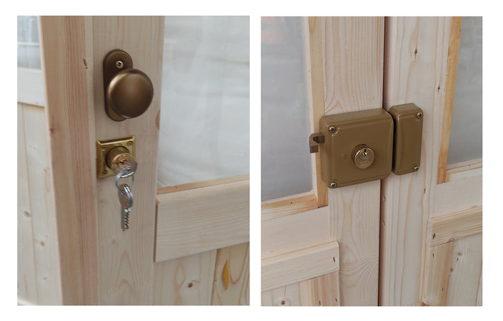 Casetta in legno con doppia porta finestrata deposito da giardino "Made in Italy"