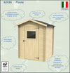 Casetta in legno con porta finestrata deposito da giardino per attrezzi Made in Italy 146 x 130 x h 194 cm