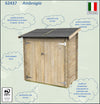 Casetta in legno addossata con doppia porta deposito da giardino Made in Italy 155 x 85 x h 165 cm