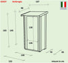 Casetta in legno addossata con doppia porta deposito da giardino Made in Italy 155 x 85 x h 165 cm