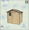 Casetta in legno con porta finestrata deposito da giardino Made in Italy 198 x 130 x h 205 cm