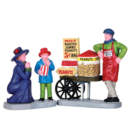 Negozio di Dolcetti di arachidi tostate personaggio per villaggio di Natale in poliresina