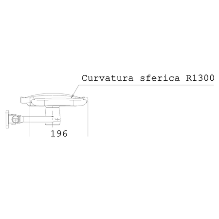 Ama Specchio retrovisore sinistro per trattori con coppa panoramica e braccio