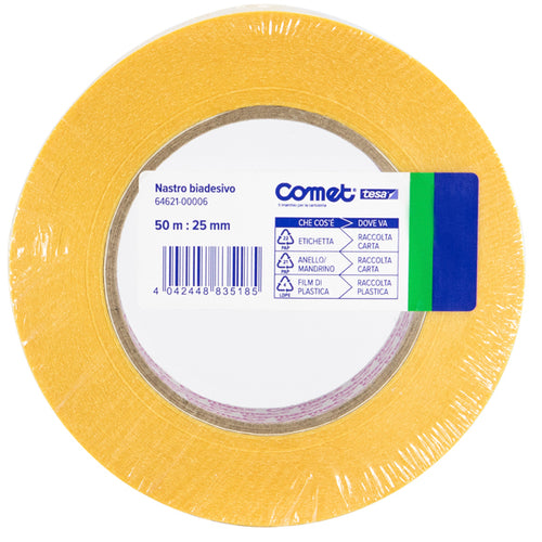 Nastro Biadesivo 50Mtx25Mm Trasp. 64-621 Termo Singolo Comet