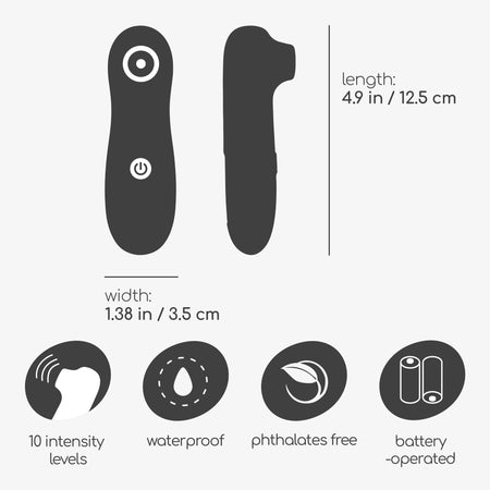 Stimolatore del succhia clitoride intimo per la donna vibratore a onde di pressione air pulse 10 velocità BATTERIE INCLUSE