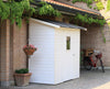 Casetta in legno addossata con porta finestrata deposito da giardino Made in Italy 207 x 102 x h 222 cm